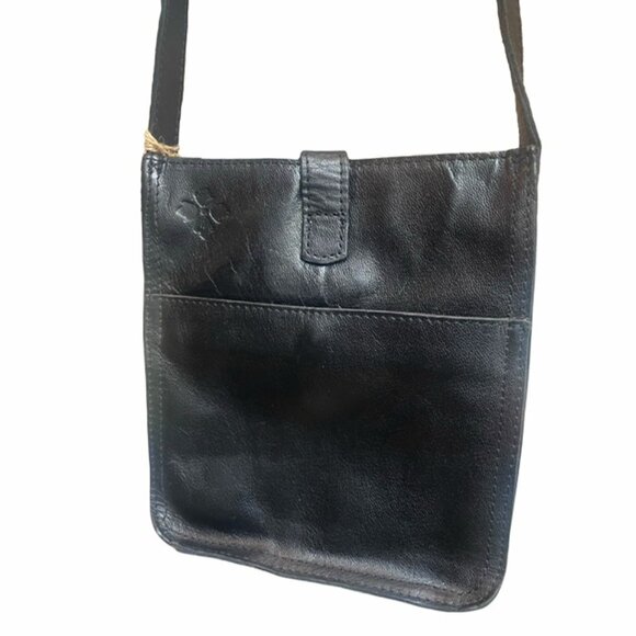 NWT! Patricia Nash Women's Leather Cavalino Cow Venezia Crossbody Bag Black - Picture 6 of 11